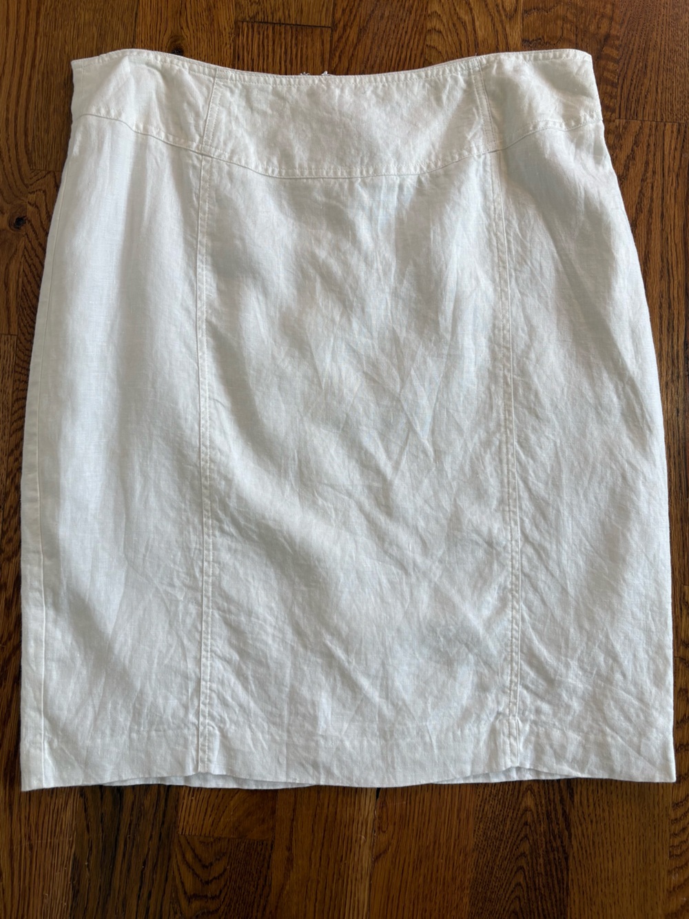 Investments Straight Pencil White Linen Skirt Lined Coastal Resort Classic 14